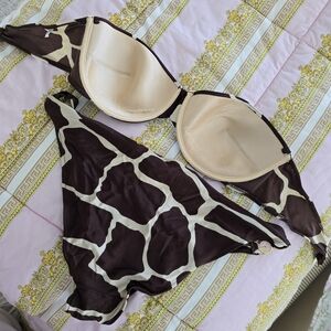 Dolce & Gabbana Brown and Cream Swimwear